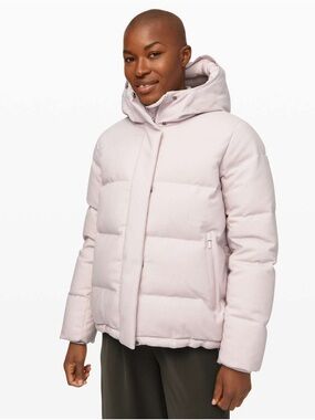 lululemon athletica Light Pink Hooded Puffer Jacket